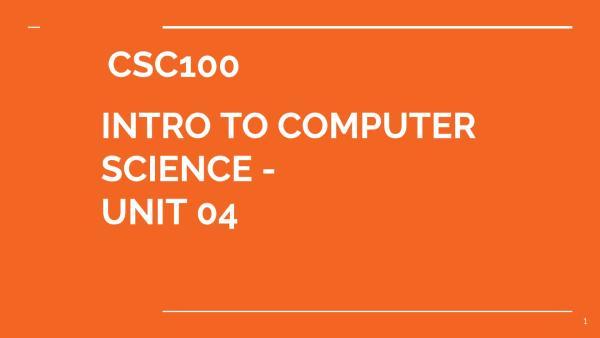 CSC100 - UNIT 04 SOFTWARE APPLICATIONS_EN