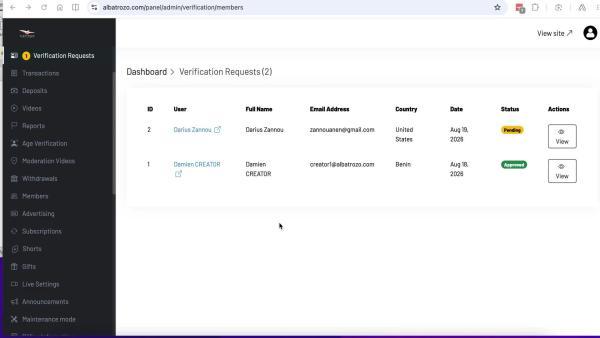How to verify ID and approve a creator